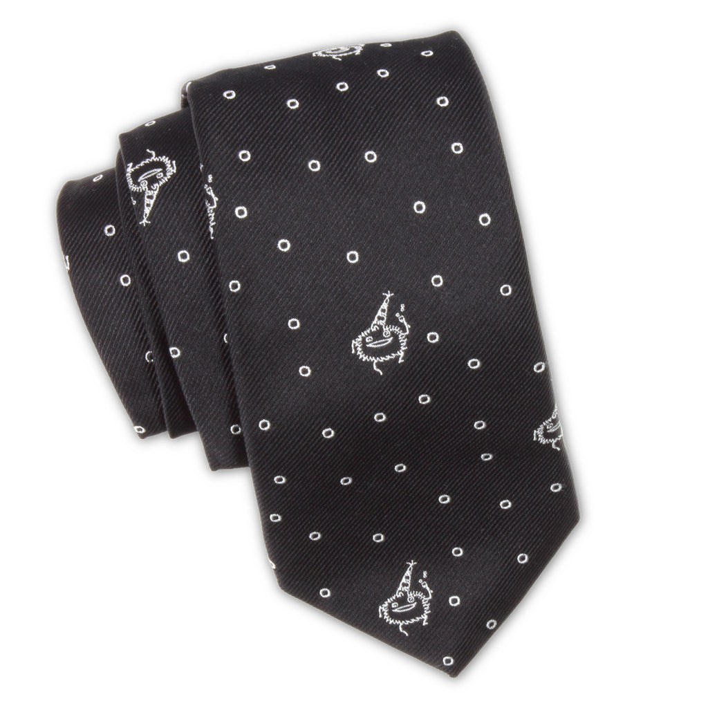 "Party Monster" Patterned Silk Embroidered Necktie, Made in the USA by Soxfords