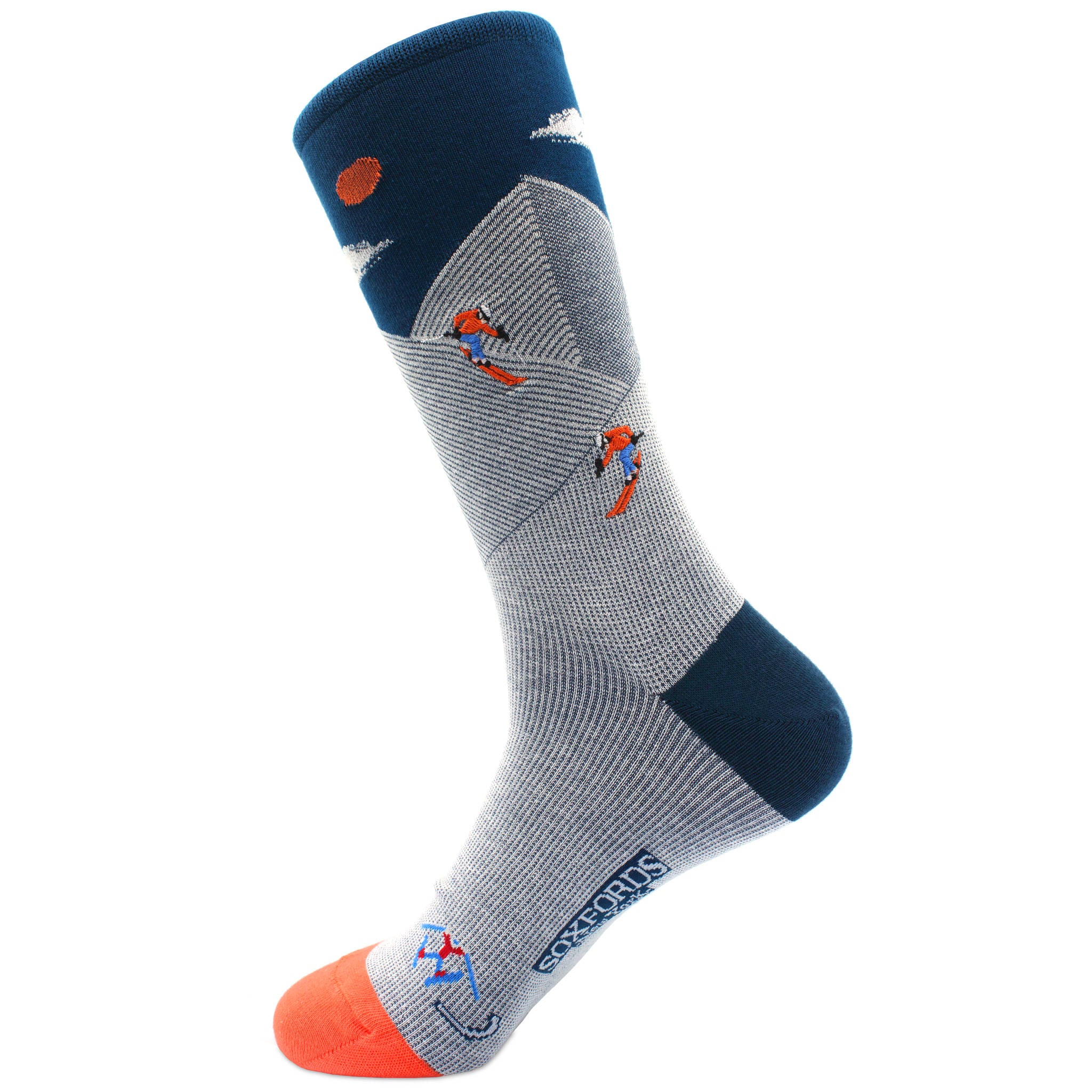 Men's Skiing Themed Pima Cotton Socks