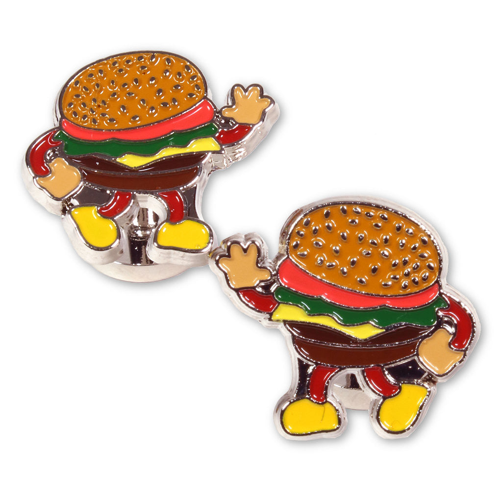 "Hamburgers" Enameled Cuff Links by Soxfords