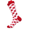 Women's Picnic themed red and white checked Pima cotton dress socks with unique ants embroidery.