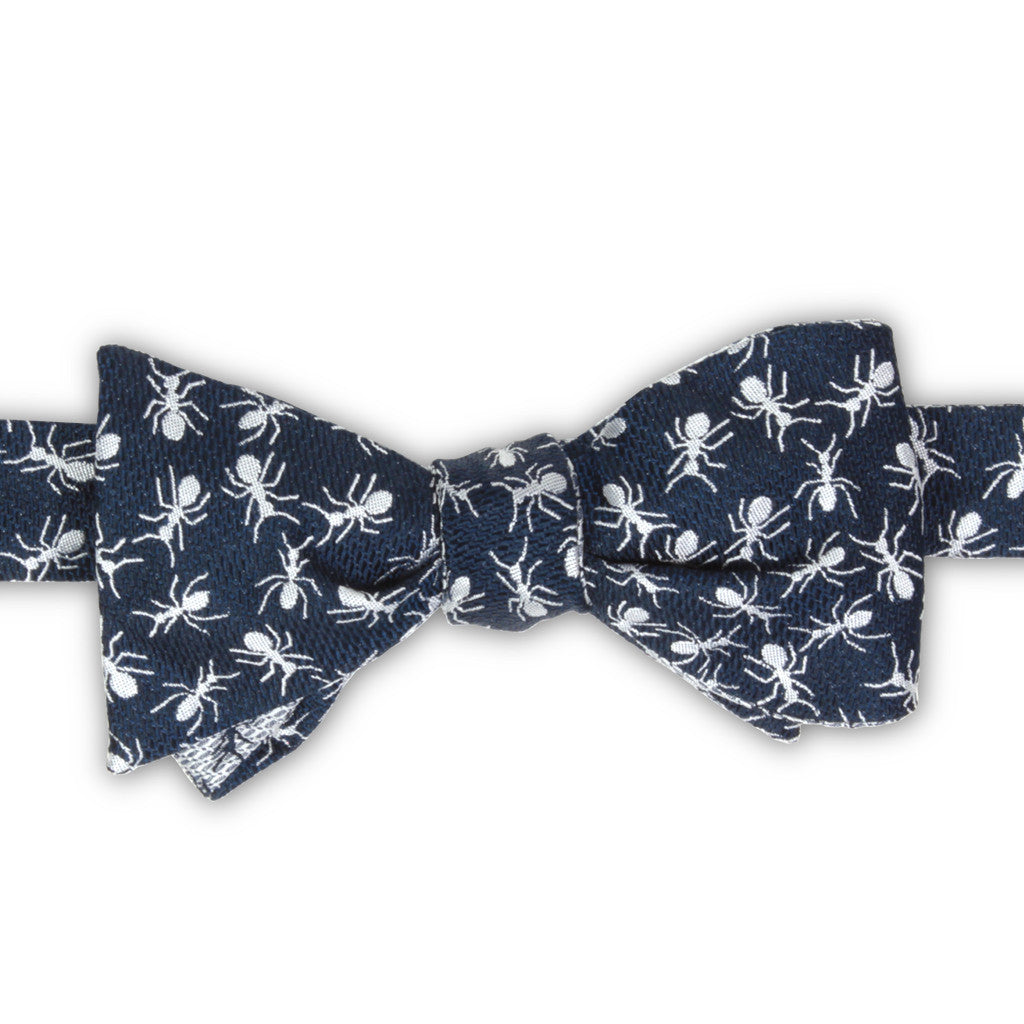 Ants Patterned Silk Embroidered Bow Ties