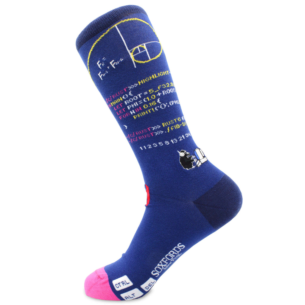 "Hardcoded", Computer Coding Themed Socks by Soxfords | Soxfords
