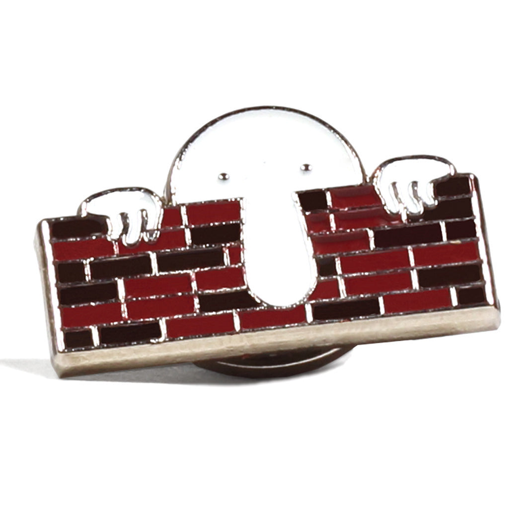 Whimsical enamel "Kilroy" lapel pin
