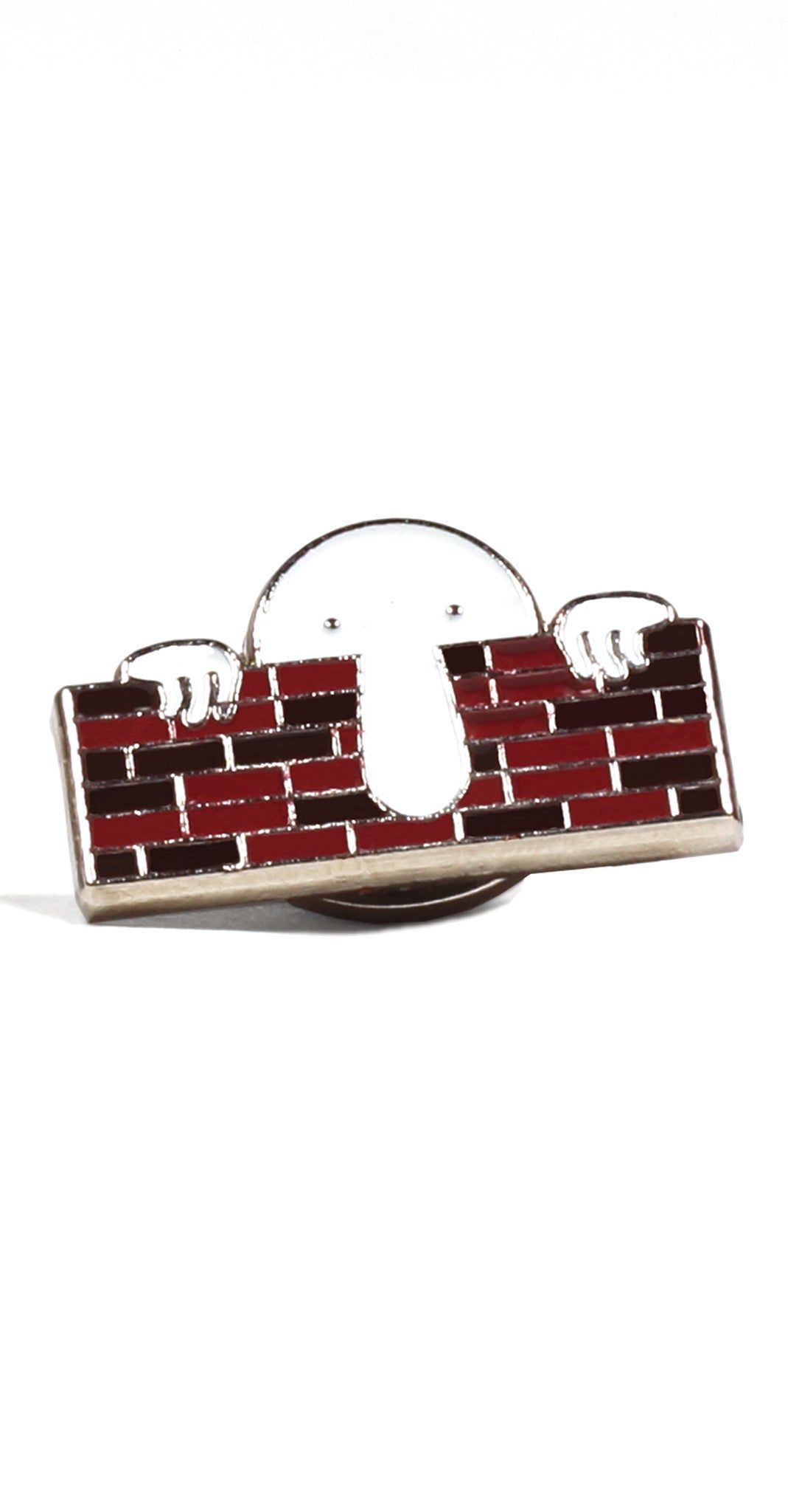 Whimsical enamel "Kilroy" lapel pin