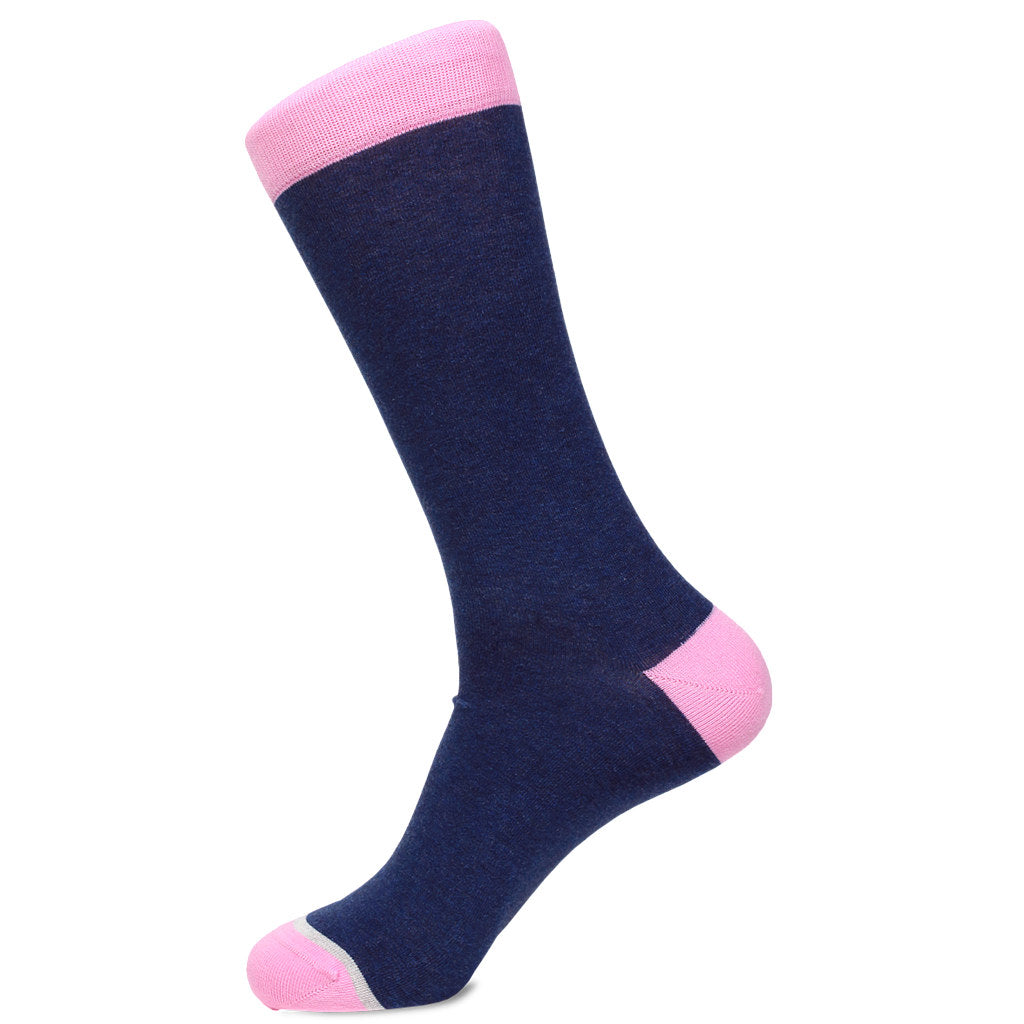 Heather Blue and Pink Pima Cotton Socks by Soxfords