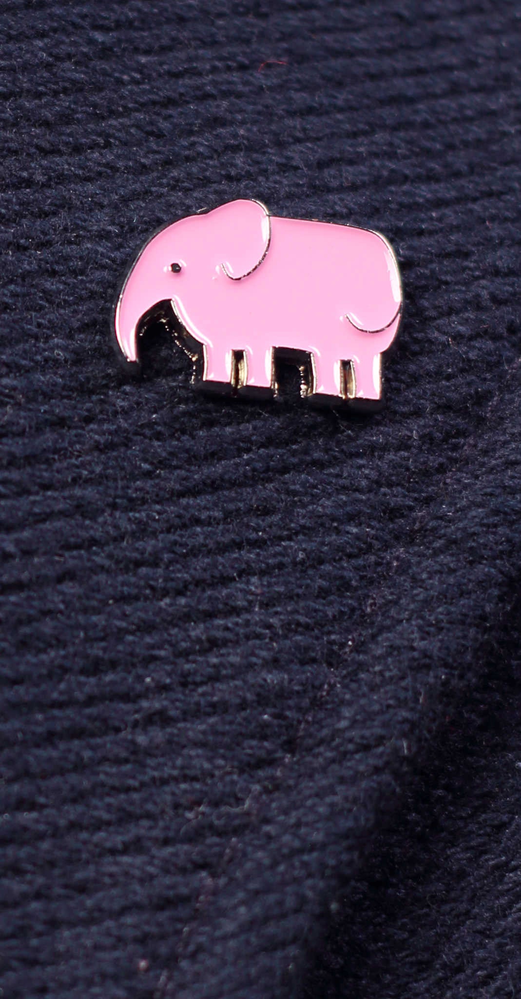 Pink elephant enamel lapel pin