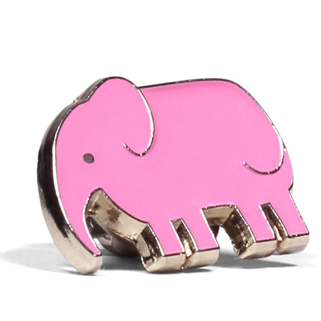 Pink elephant enamel lapel pin