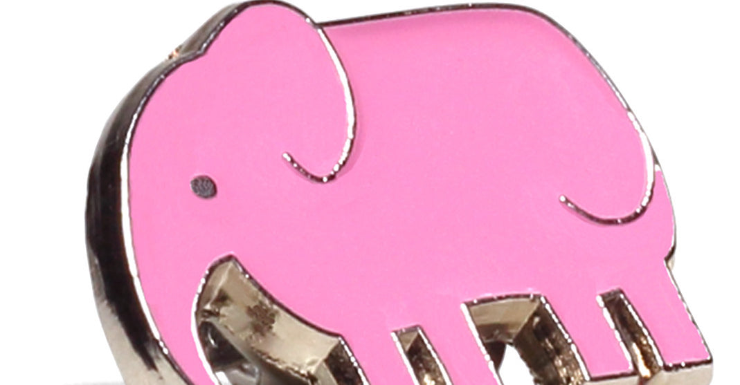 Pink elephant enamel lapel pin