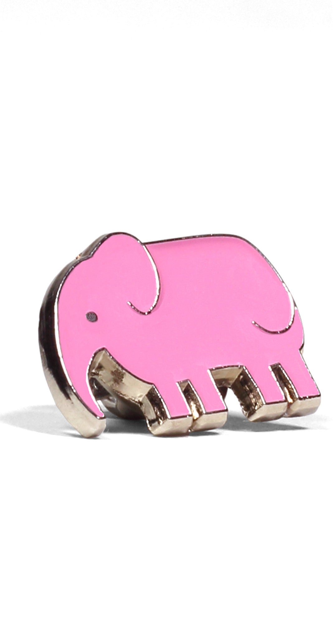 Pink elephant enamel lapel pin
