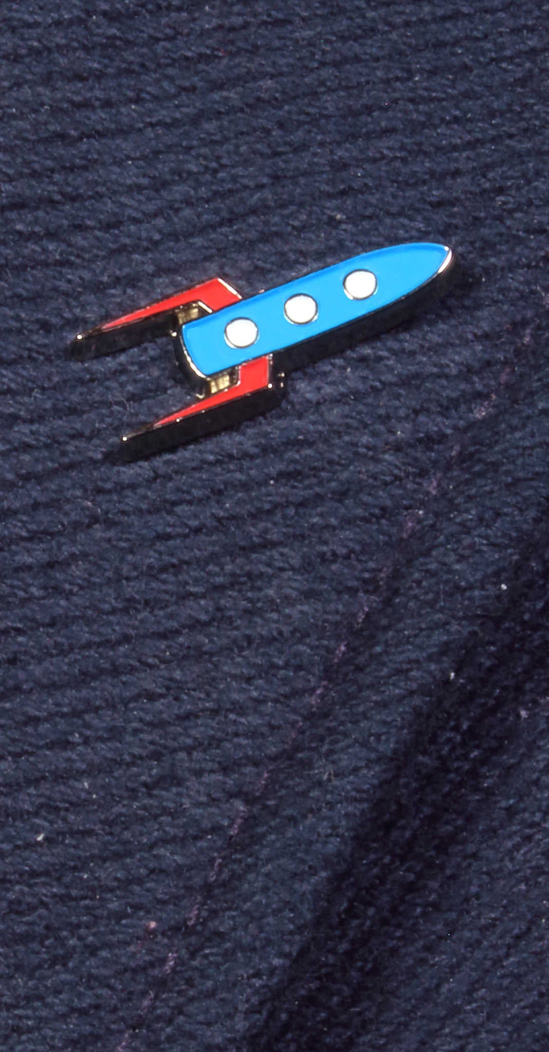 enamel rocket ship theme lapel pin