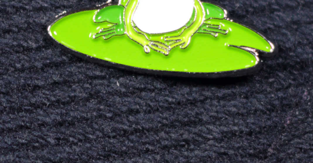 Frog prince enamel lapel pin