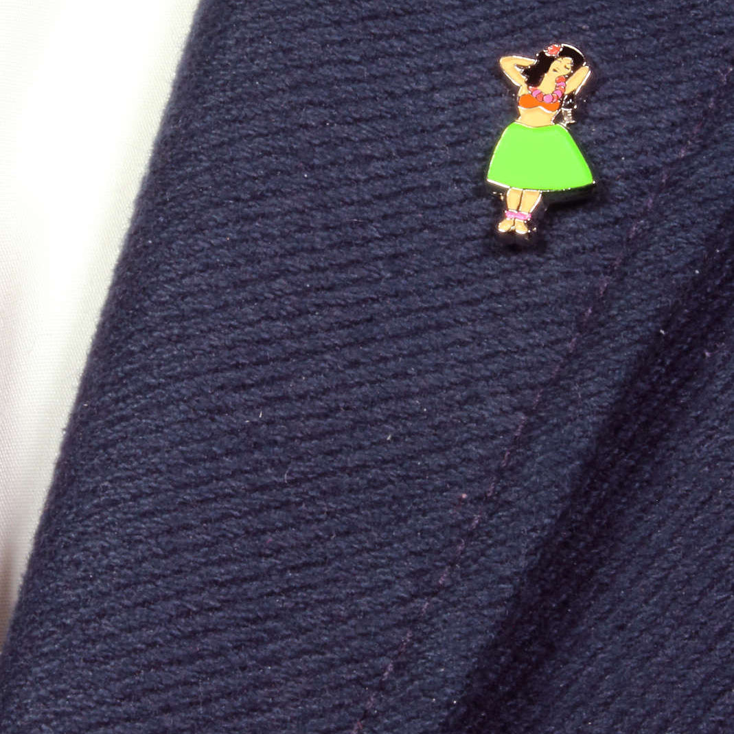 Hawaiian hula girl lapel pin