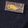 golden fish enamel lapel pin
