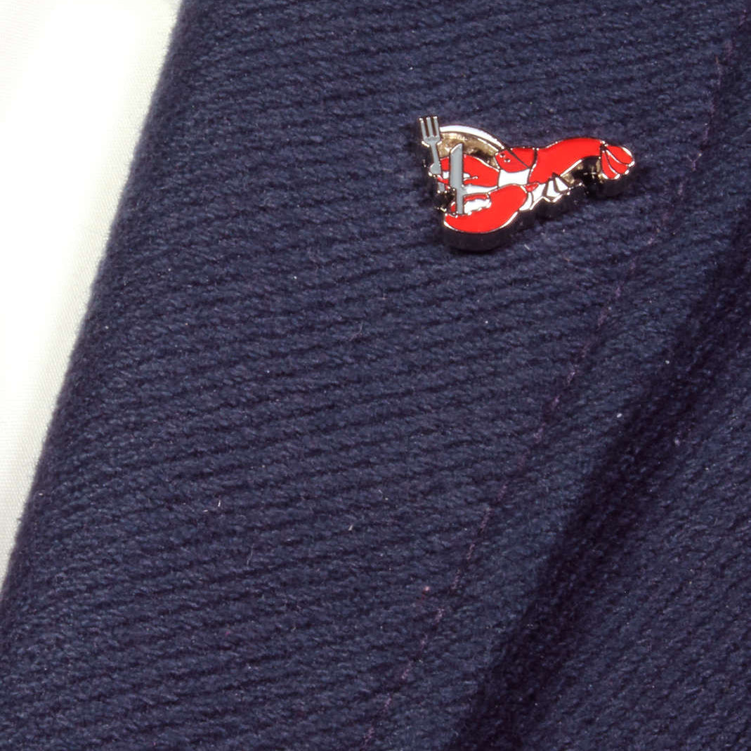 Lobster lapel enamel pin