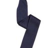 Dark blue knitted skinny silk tie 