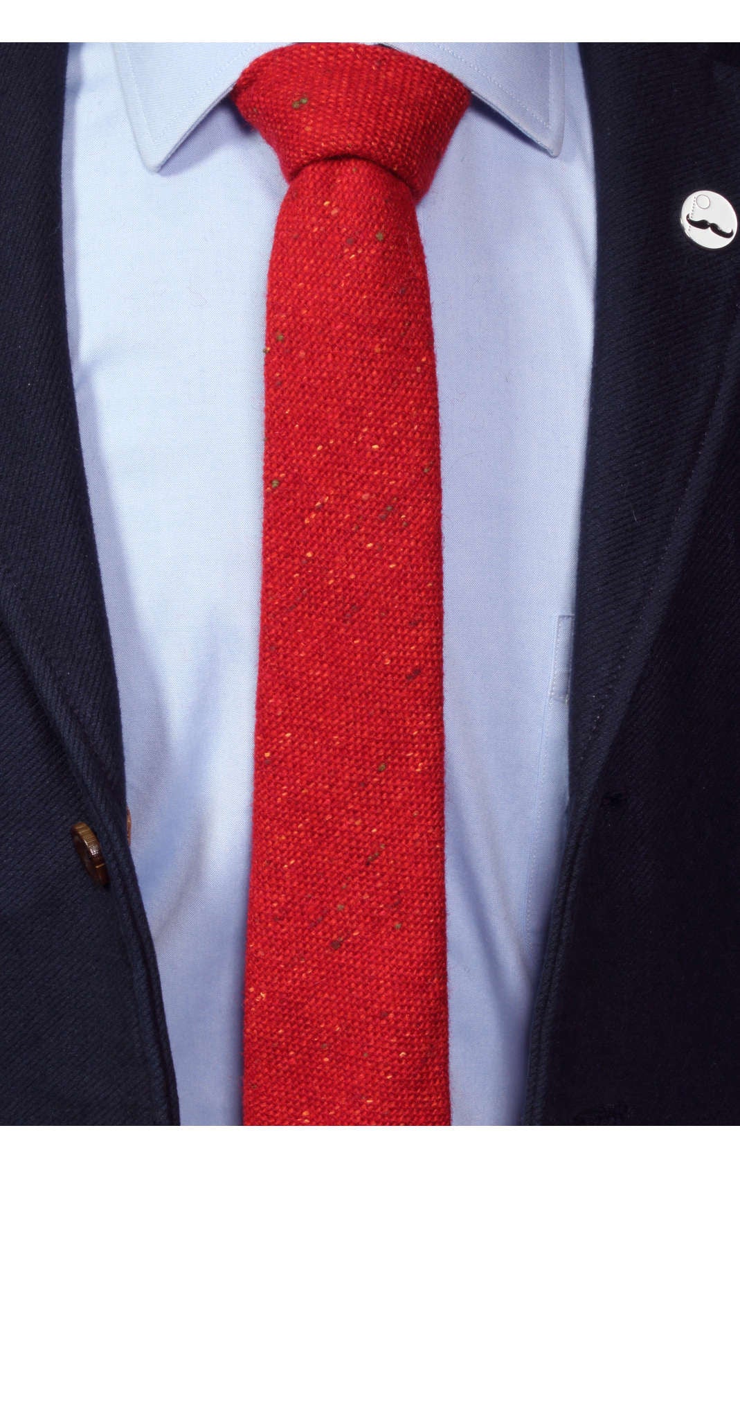 Red heavyweight wool tie, handcrafted in Brooklyn, New York
