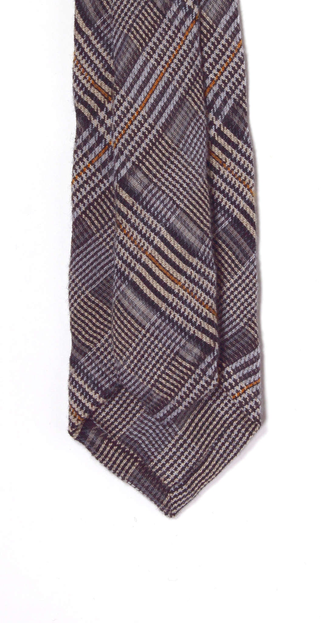 Blue and gold plaid wool tie, handcrafted in Brooklyn, New York