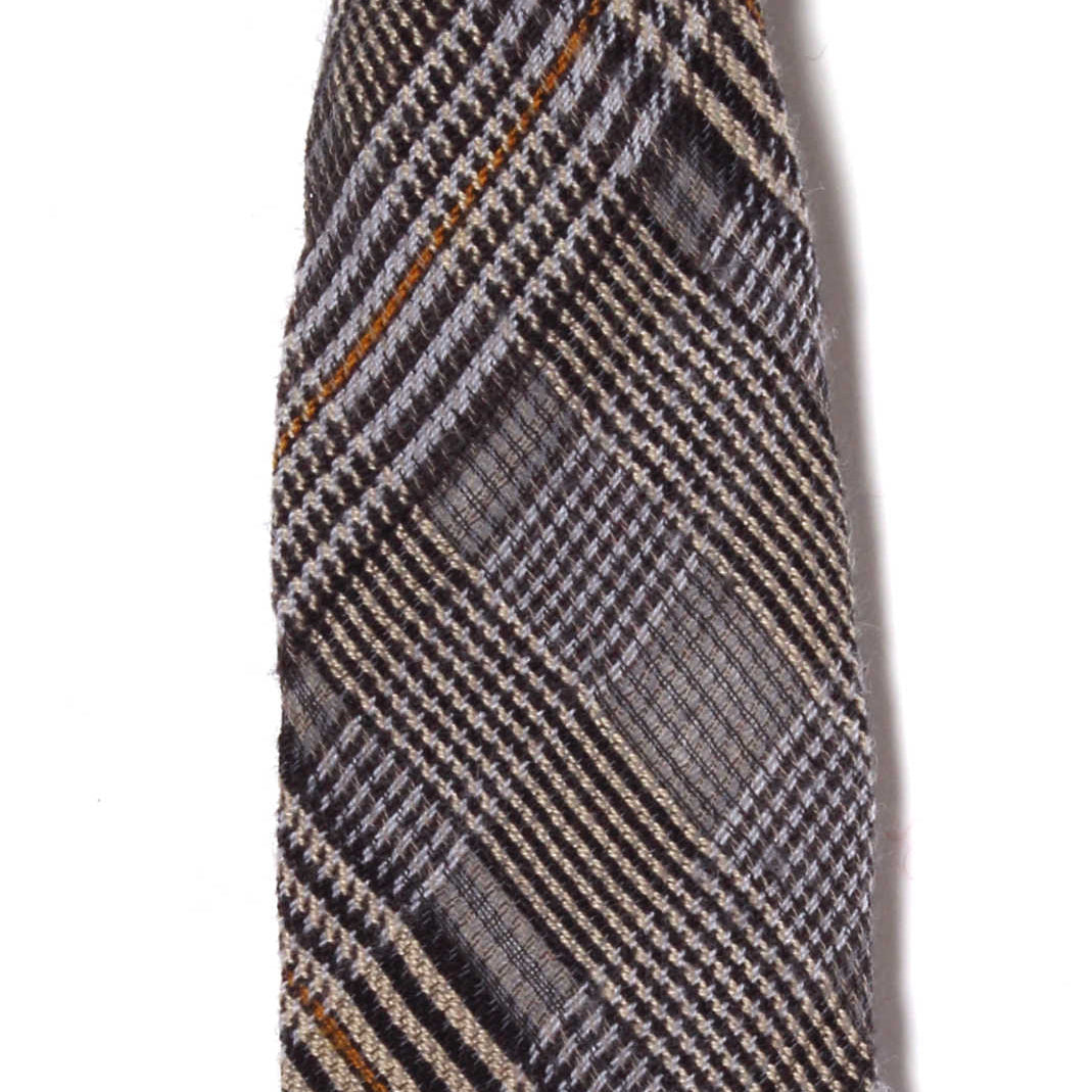 Blue and gold plaid wool tie, handcrafted in Brooklyn, New York