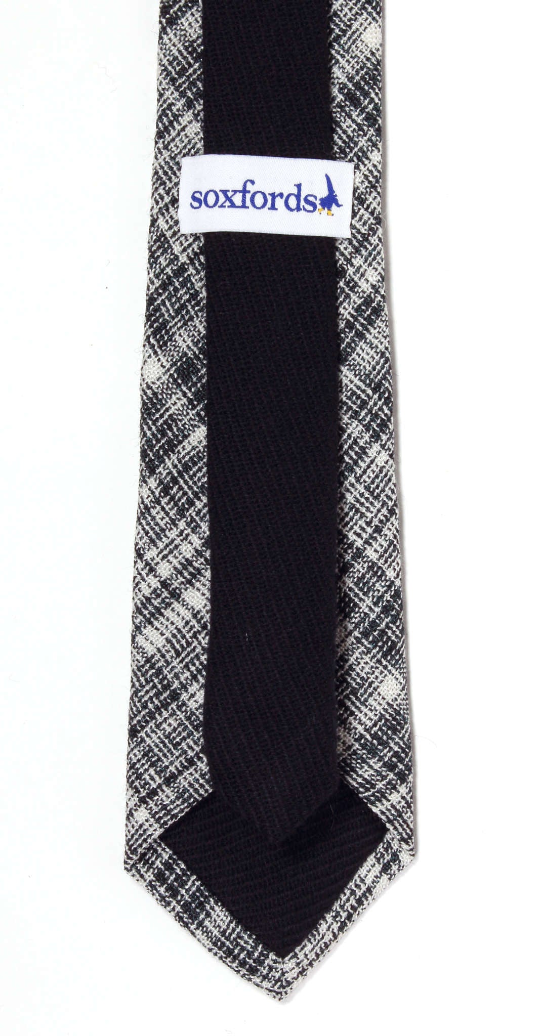 Blue plaid wool tie, handcrafted in Brooklyn, New York
