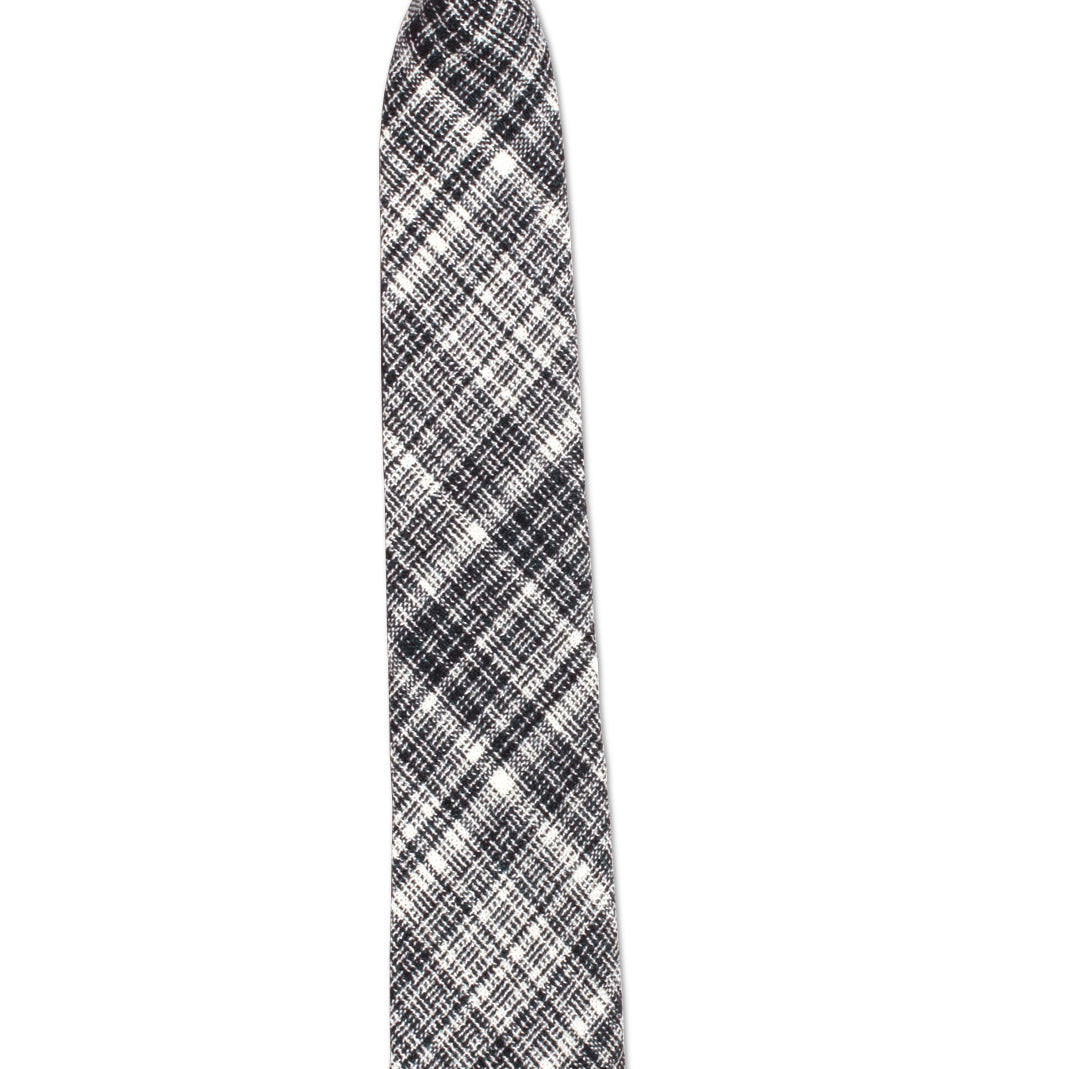 Blue plaid wool tie, handcrafted in Brooklyn, New York