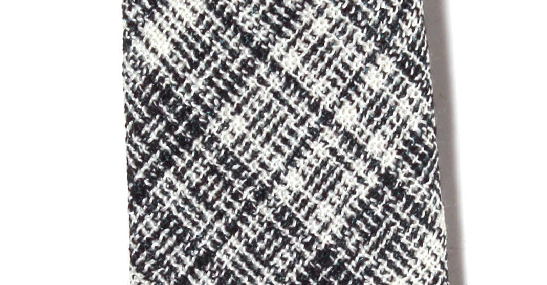 Blue plaid wool tie, handcrafted in Brooklyn, New York