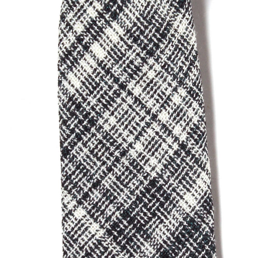 Blue plaid wool tie, handcrafted in Brooklyn, New York