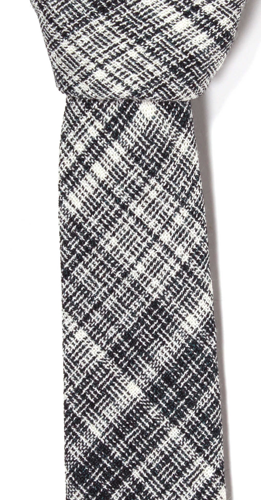 Blue plaid wool tie, handcrafted in Brooklyn, New York
