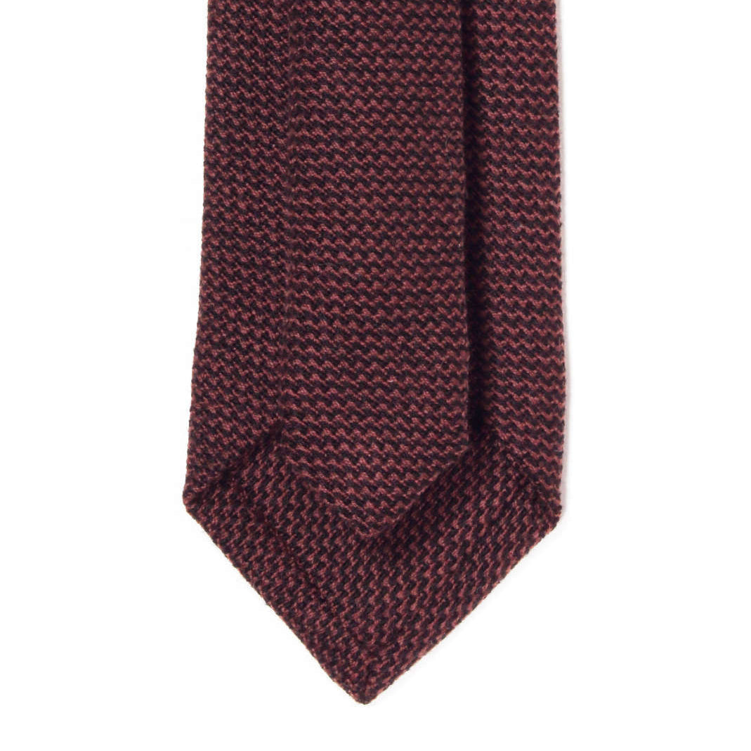 Brown texture woven wool tie, handmade in Brooklyn, New York