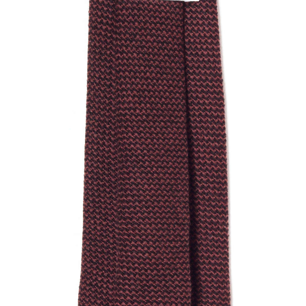 Brown texture woven wool tie, handmade in Brooklyn, New York