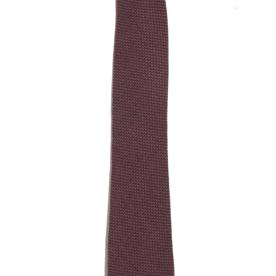 Brown texture woven wool tie, handmade in Brooklyn, New York