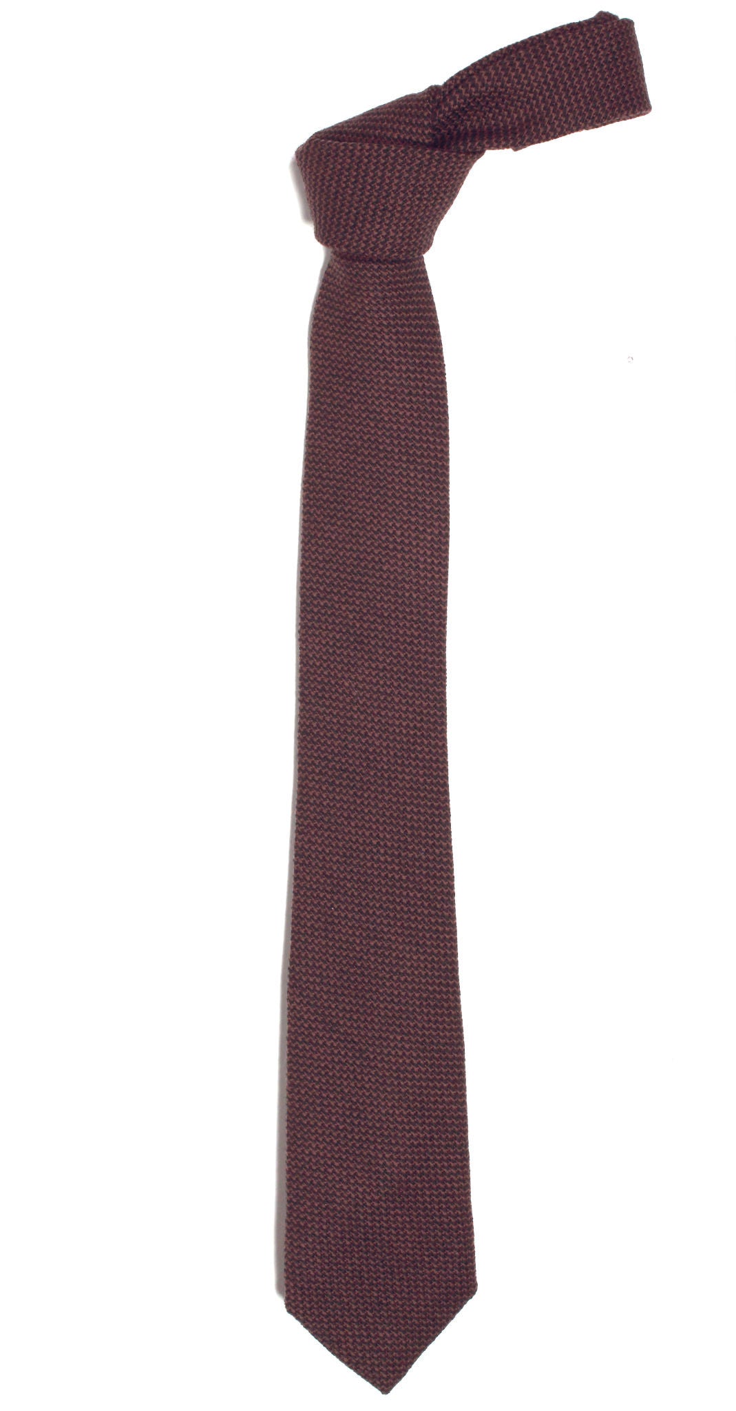 Brown texture woven wool tie, handmade in Brooklyn, New York