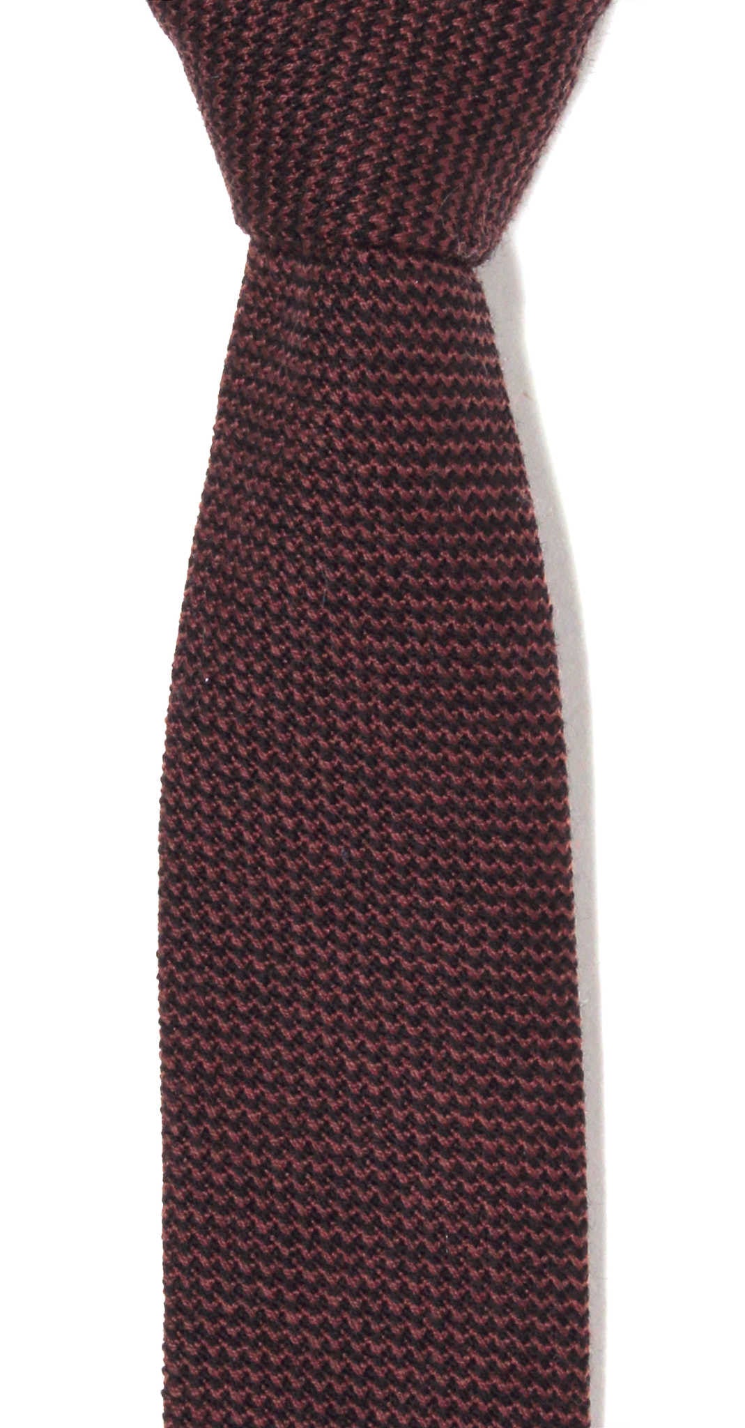 Brown texture woven wool tie, handmade in Brooklyn, New York