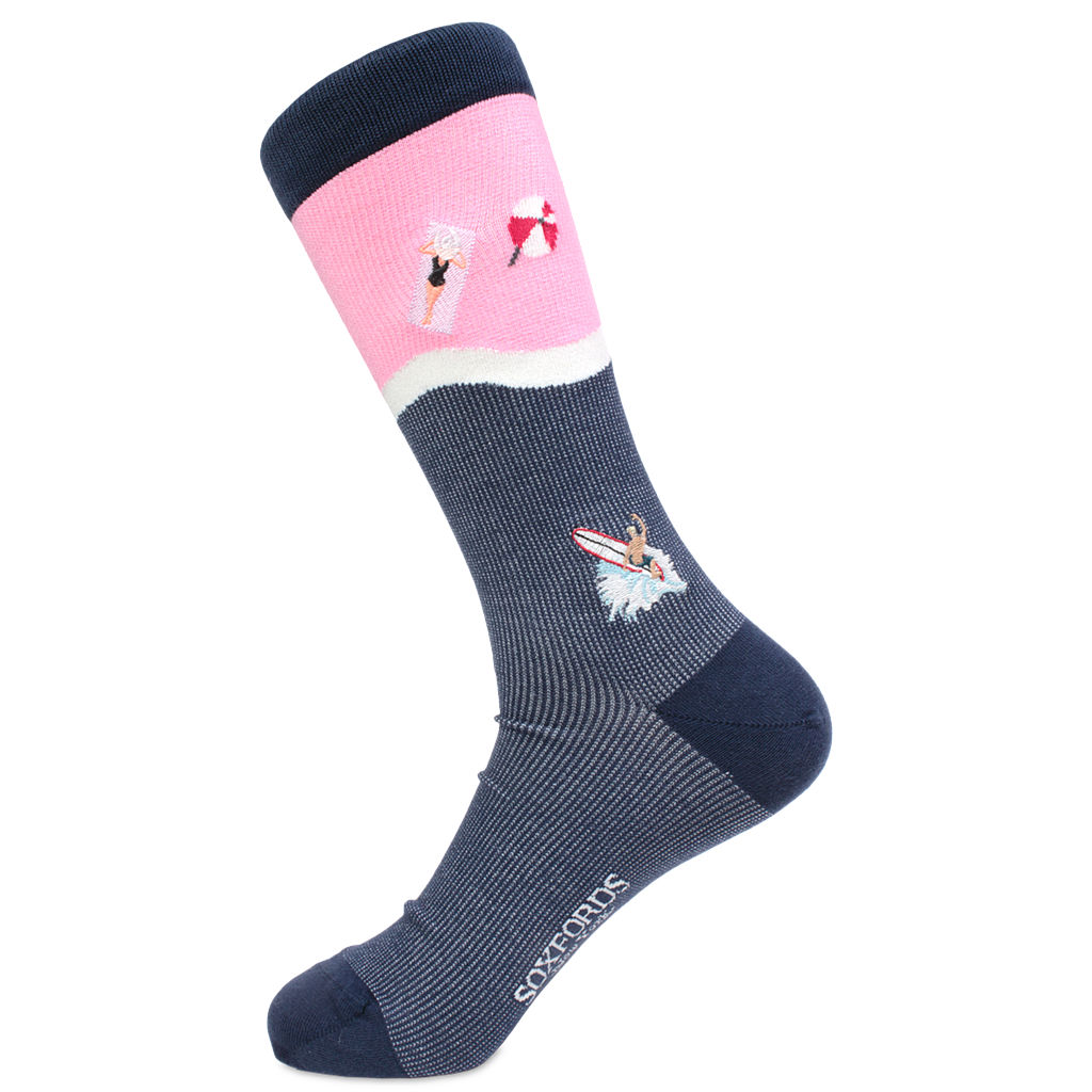 Beach and Surfing Themed Pima Cotton Socks by Soxfords