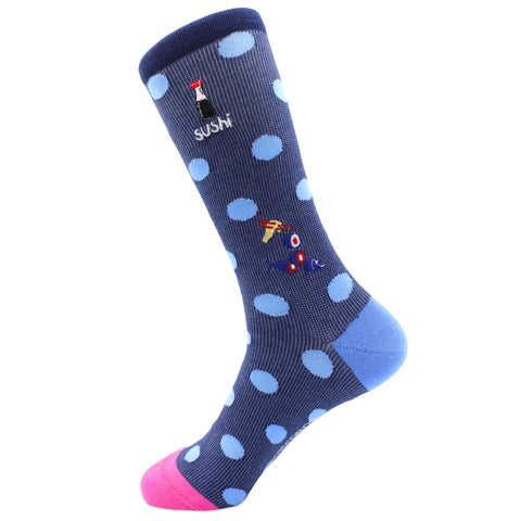 Deviled Egg Embroidered Polka Dot Socks (Size Small) by Soxfords