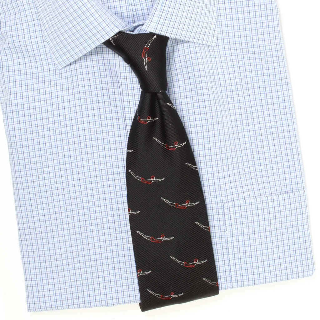 Divers Patterned Silk Embroidered Necktie, Made in the USA by Soxfords