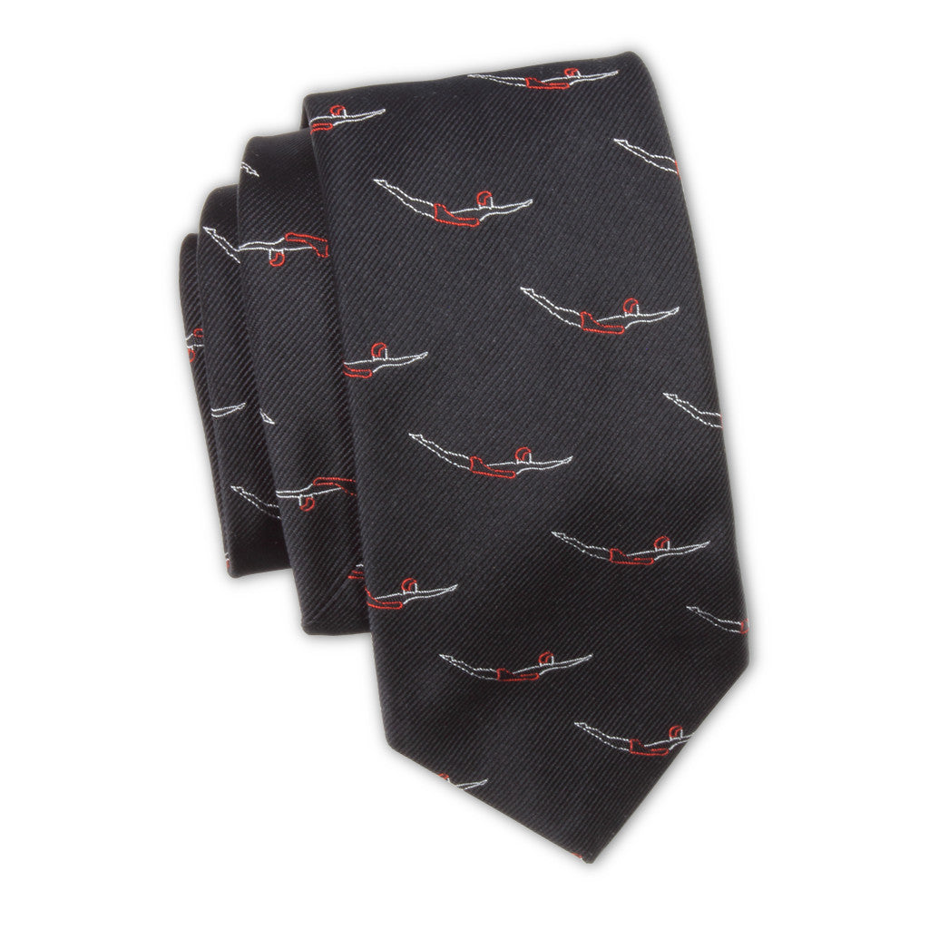 Divers Patterned Silk Embroidered Necktie, Made in the USA by Soxfords